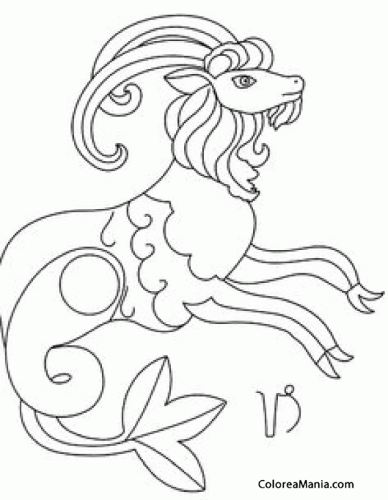 Colorear Capricornio - Capricorne. Capricorn 4