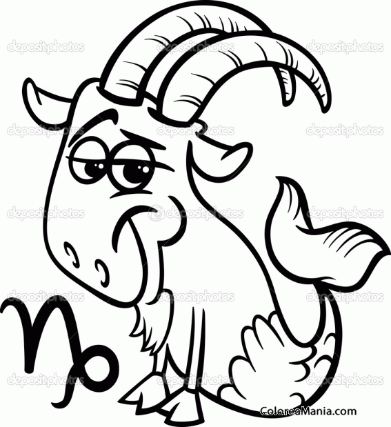 Colorear Capricornio - Capricorne. Capricorn 10