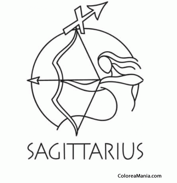 Colorear Sagitario. Sagittaire . Sagittariusg 9