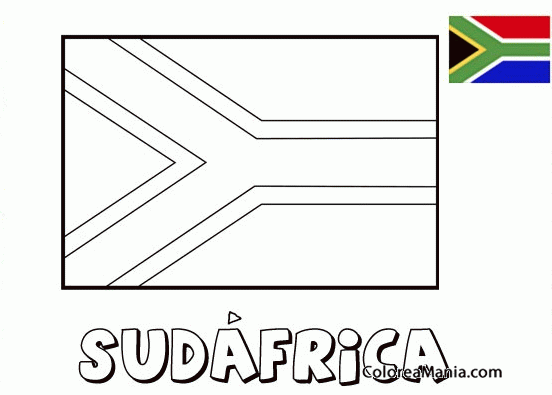 Colorear Sudfrica. South Africa. Afrique du Sud