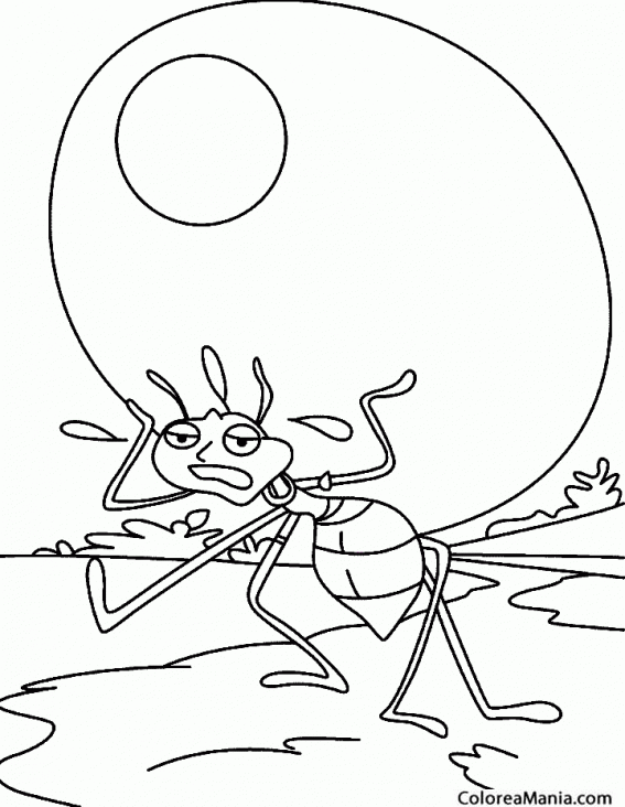 Colorear Hormiga con una oliva. Ant