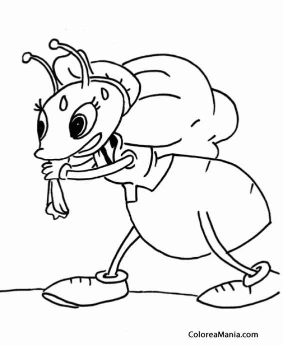 Colorear Hormiga cargando saco