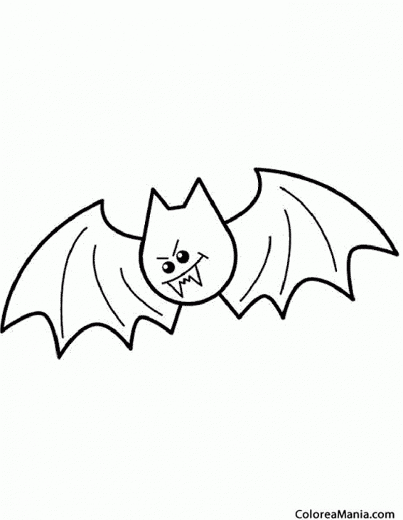 Colorear Murciélago Halloween (Animales del Bosque), dibujo para colorear  gratis