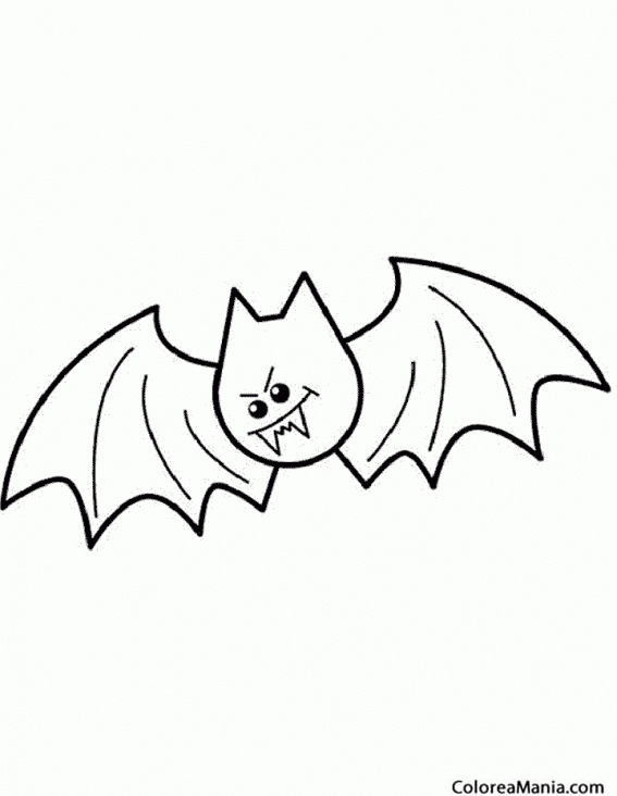 Colorear Murciélago Halloween (Animales del Bosque), dibujo para colorear gratis Colorear Murciélago Halloween (Animales del Bosque), dibujo para colorear gratis