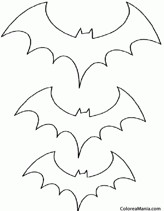Colorear tres Murciélagos (Animales del Bosque), dibujo para colorear gratis Colorear tres Murciélagos (Animales del Bosque), dibujo para colorear gratis