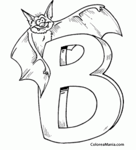 Colorear Bat va con B. Murcilagos