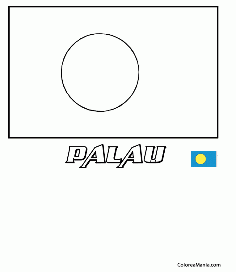 Colorear Palau. Palaos. Belau