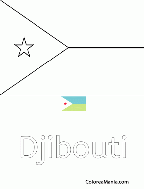 Colorear Djibuti. Djibouti