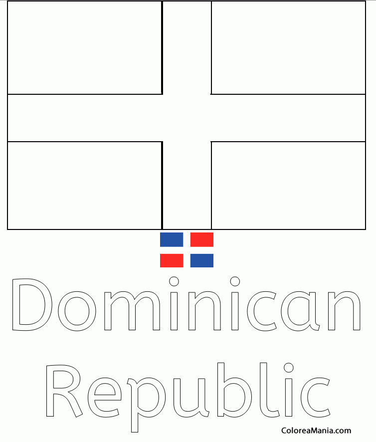 Colorear Dominican Republic. Repblica Dominicana