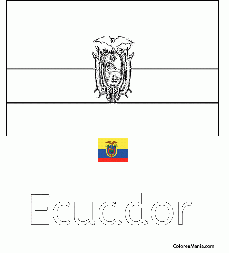 Colorear Ecuador. quateur