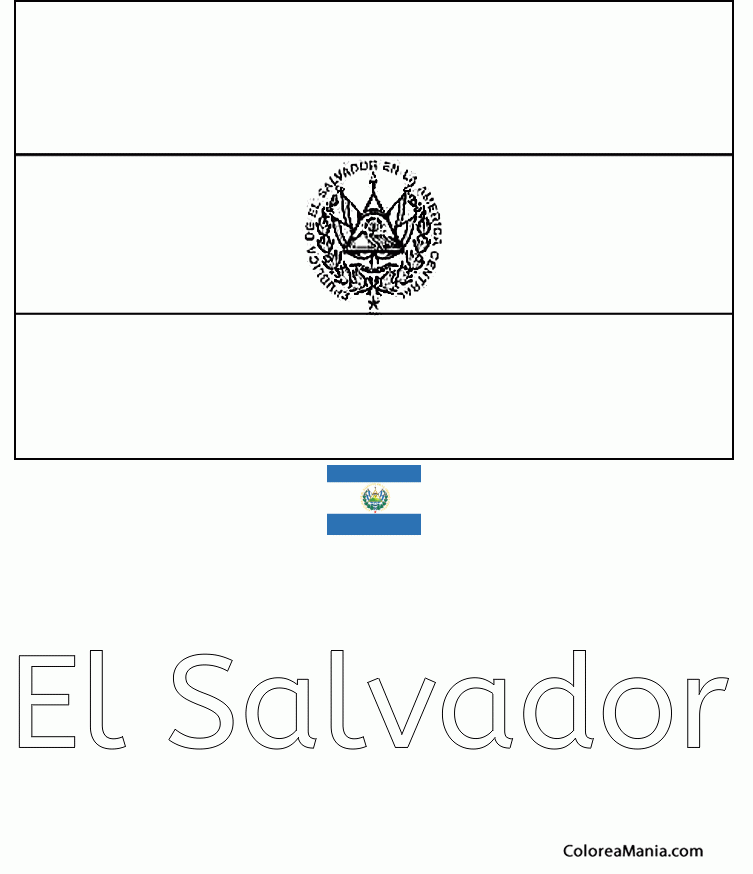 Colorear Repblica de El Salvador