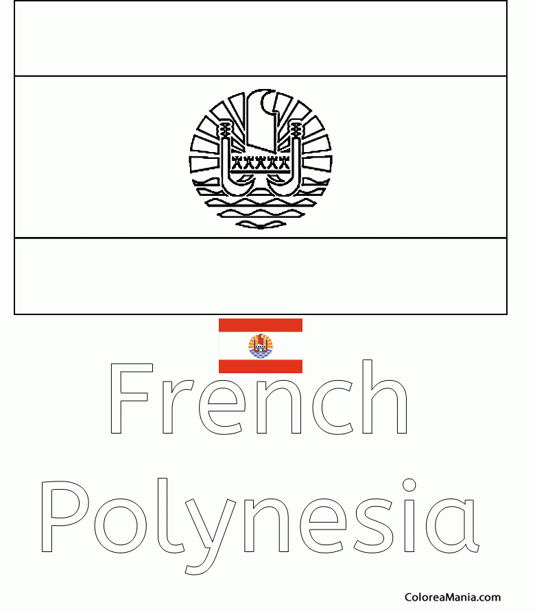 Colorear French Polynesia. Polynsie Franaise