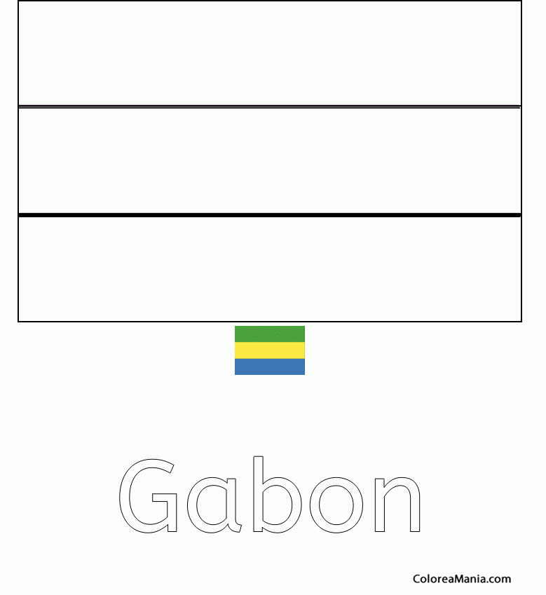 Colorear Repblica Gabonesa. Gabon