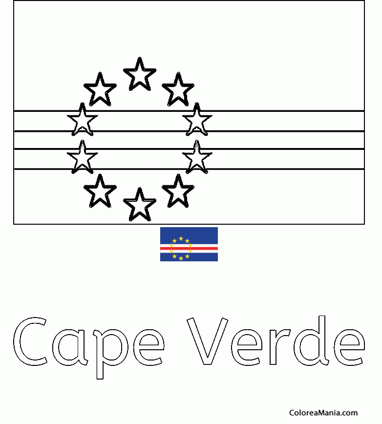 Colorear Repblica de Cabo Verde
