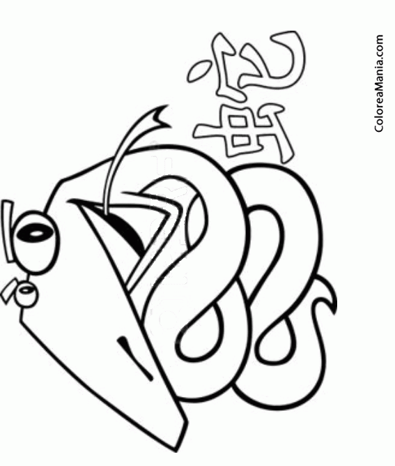 Colorear Horscopo Chino, Signo de la Serpiente 3