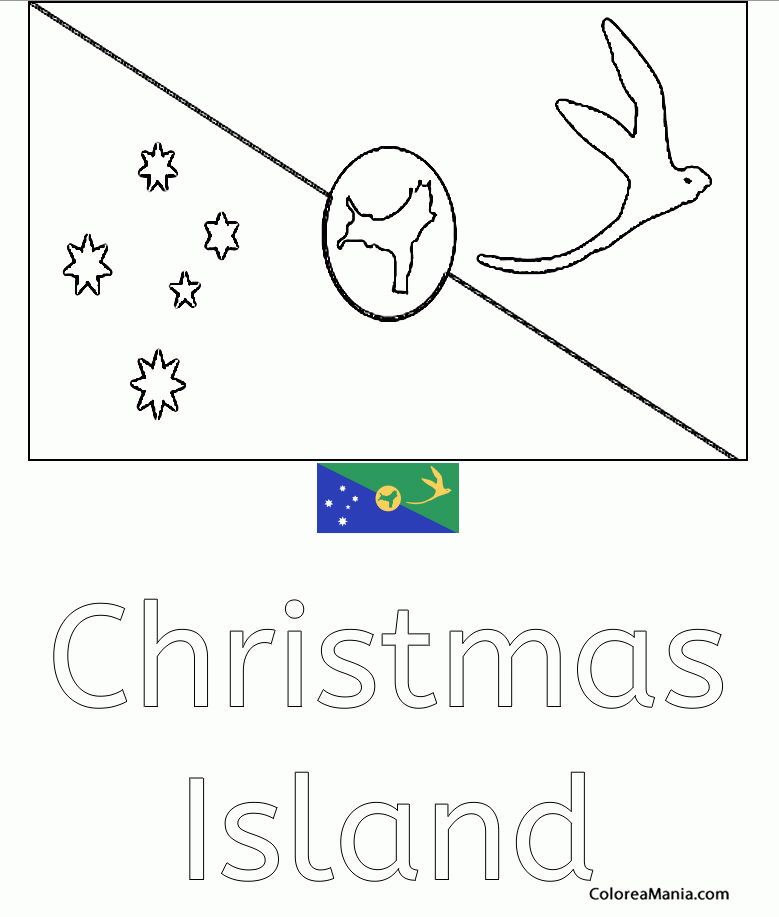 Colorear Christmas Island. le Christmas