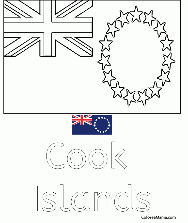 Colorear Cook Islands. les Cook
