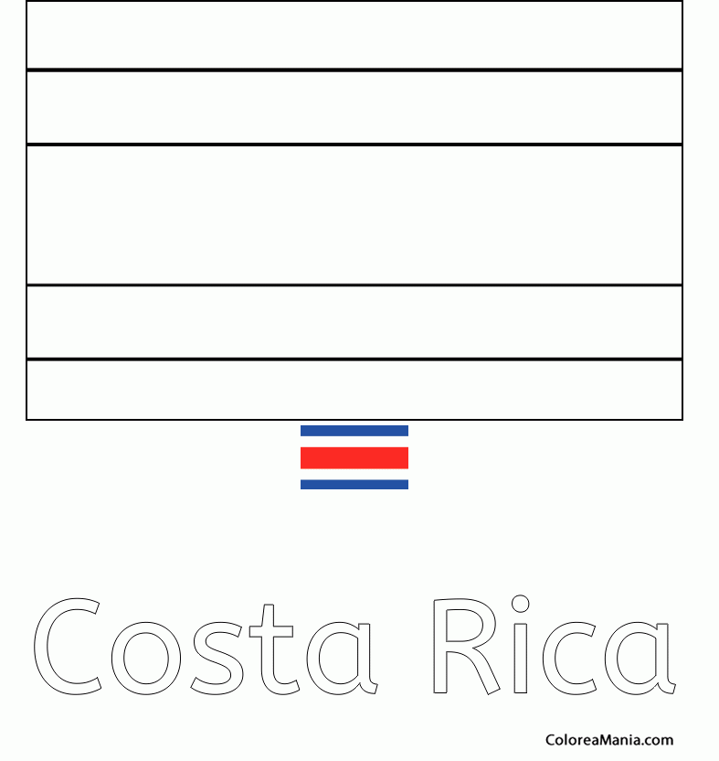 Colorear Repblica de Costa Rica