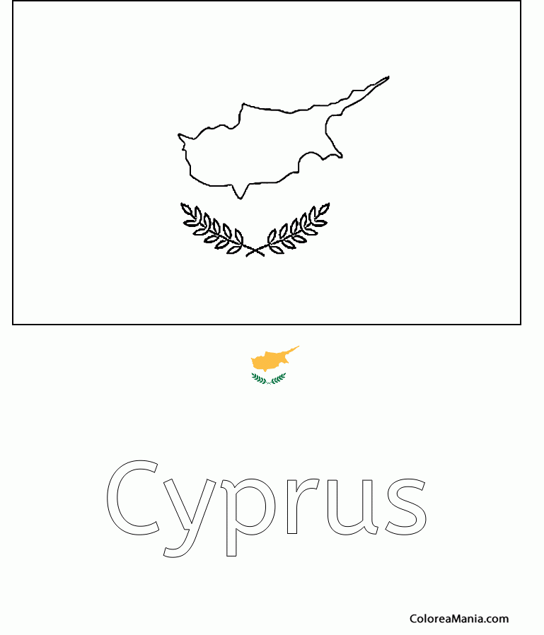 Colorear Cyprus. Chypre