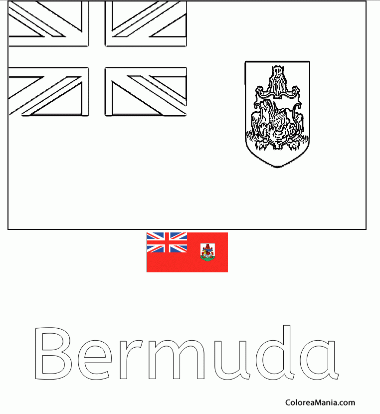 Colorear Bermuda. Bermudes. Bermudas