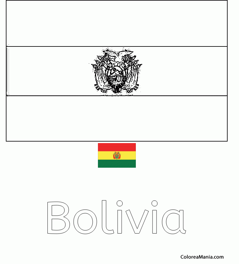 Colorear Estado Plurinacional de Bolivia