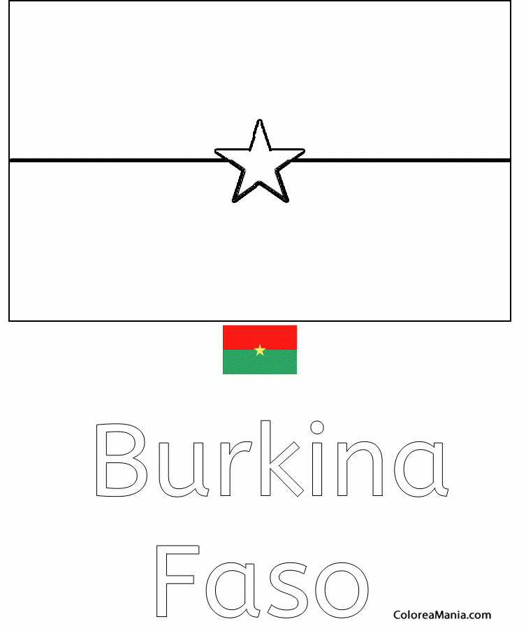 Colorear Burkina Faso 2