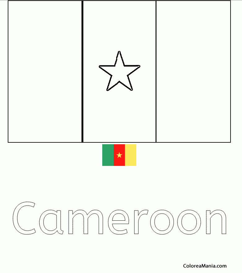 Colorear Camern. Cameroon. Cameroun