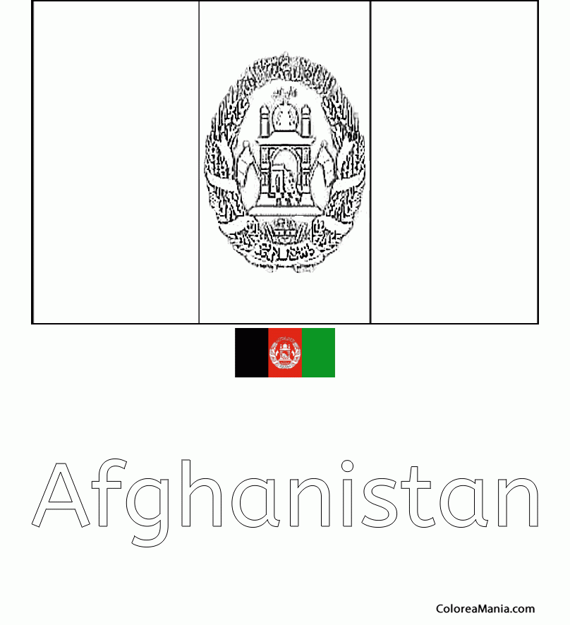 Colorear Afghanistan. Afghanestan