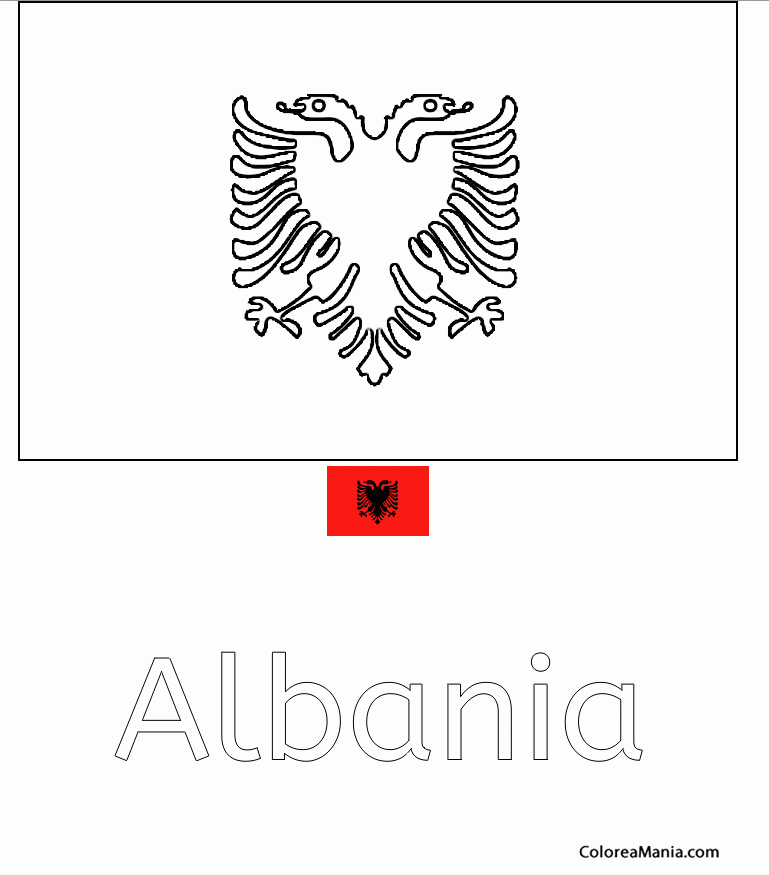 Colorear Albania. Albanie