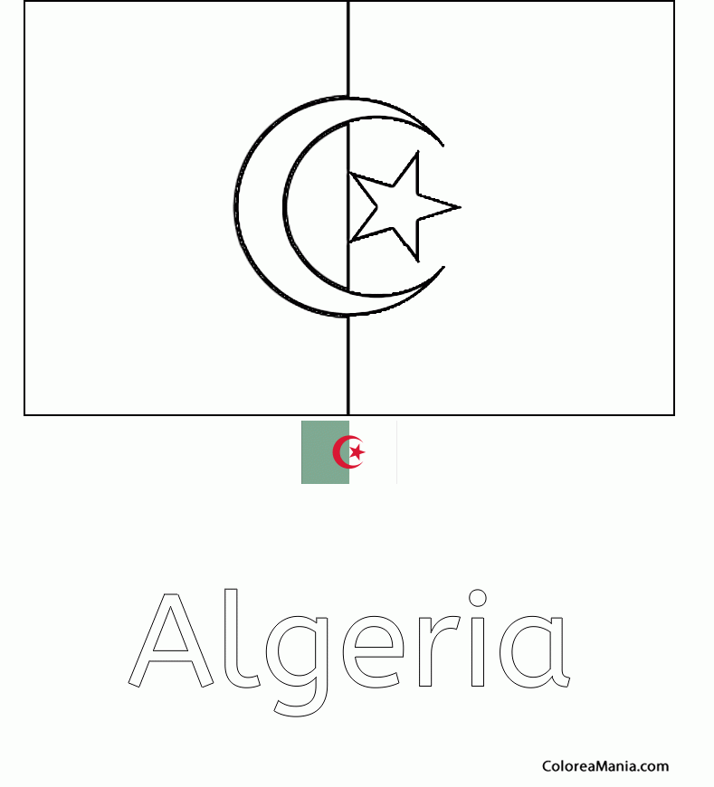 Colorear Algeria. Algrie