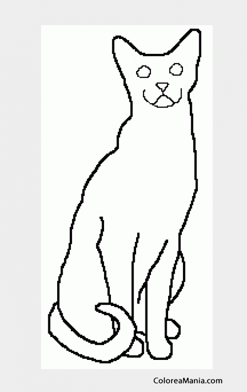 Colorear Gato silueta 2