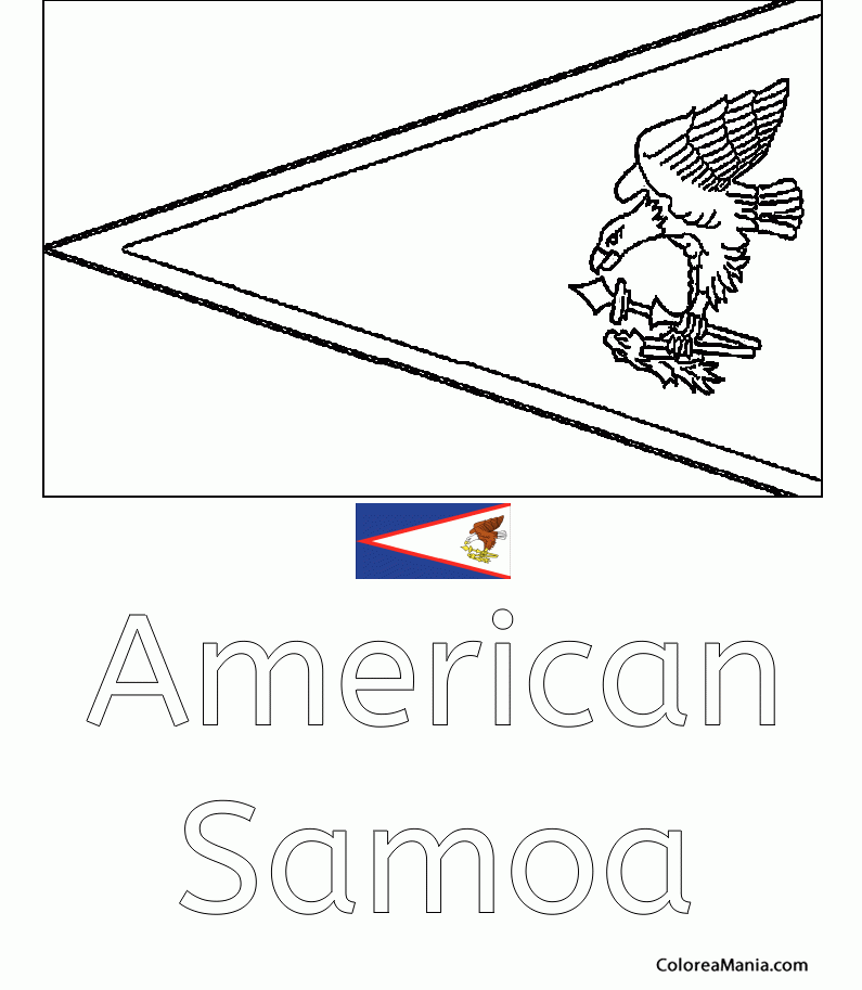 Colorear Samoa Americana. American Samoa