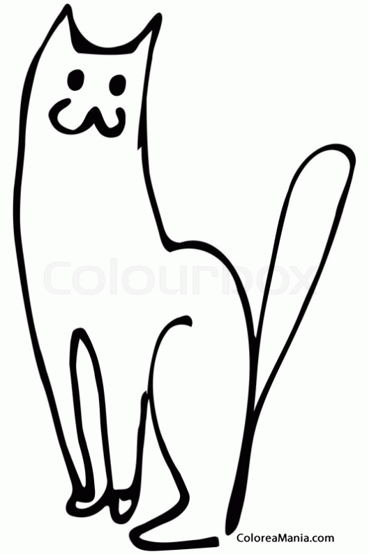 Colorear Gato silueta 4
