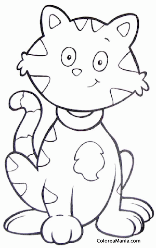 Colorear Gato Tabby, infantil