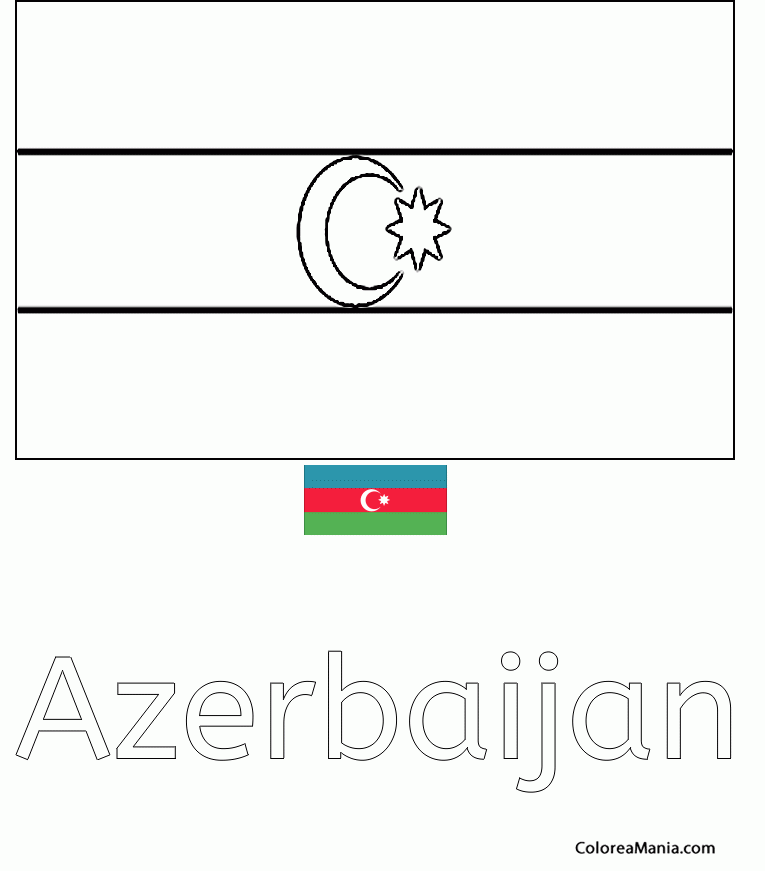Colorear Azerbaijan. Azerbadjan
