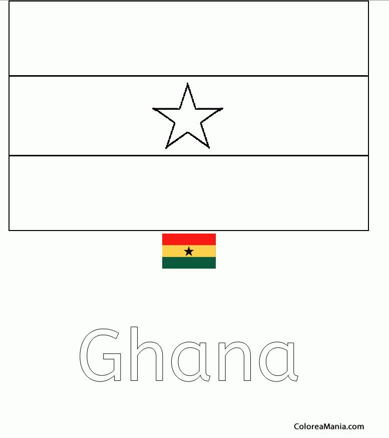 Colorear Repblica de Ghana 2