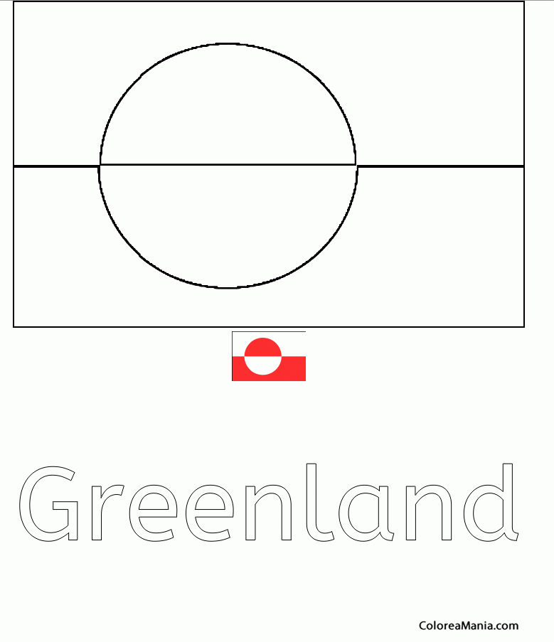Colorear Groenlandia. Greenland. Groenland