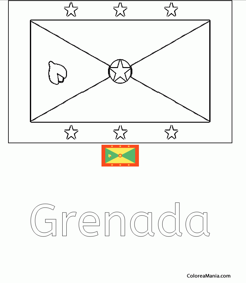 Colorear Granada. Grenad. Grenade