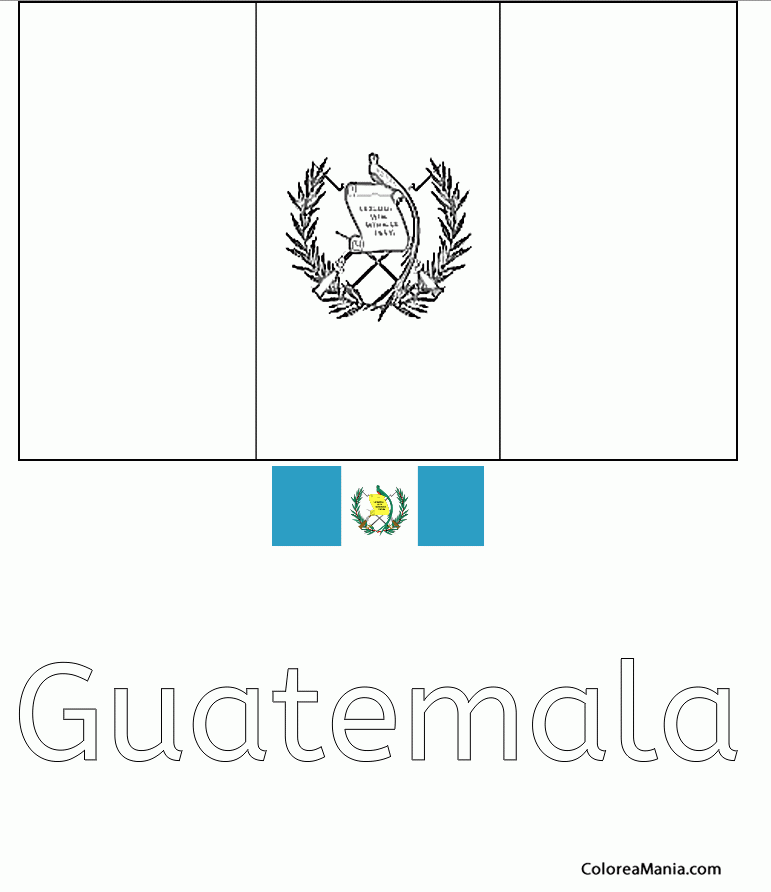 Colorear Repblica de Guatemala