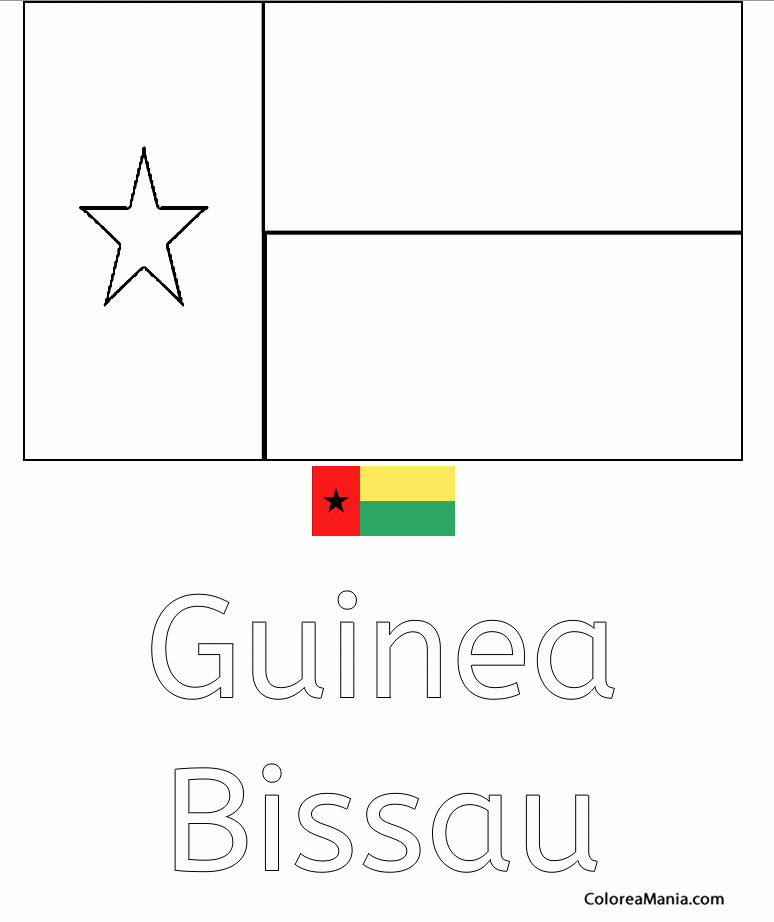 Colorear Guinea-Bissau. Guine-Bissau