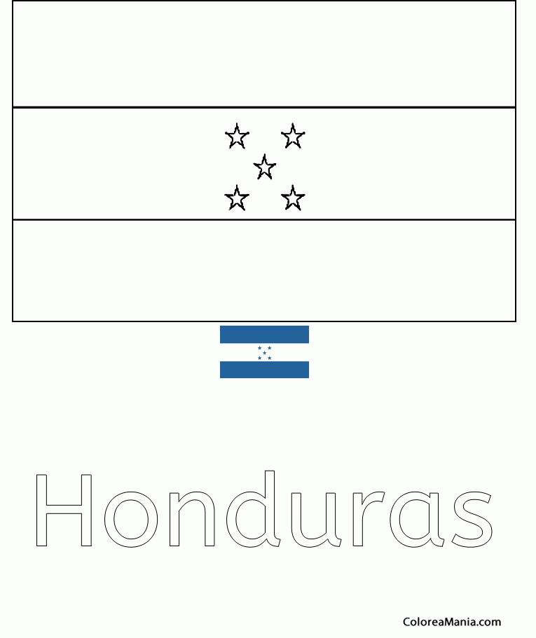 Colorear Repblica de Honduras