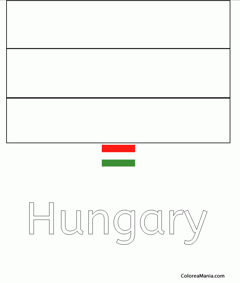 Colorear Hungra. Hungary. Hongrie