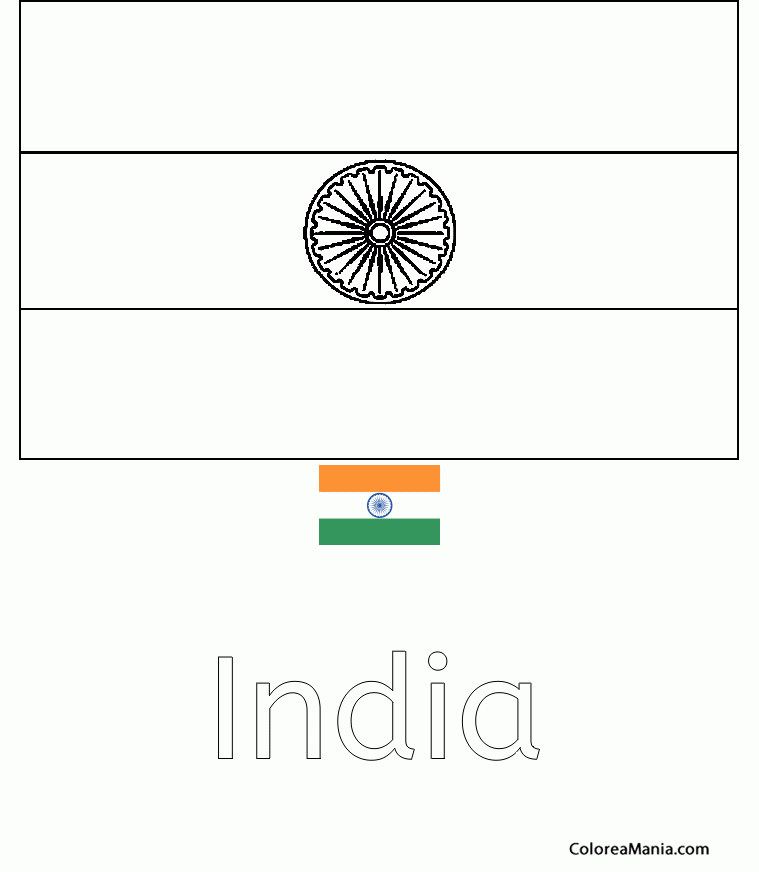 Colorear Repblica de la India. Bharat