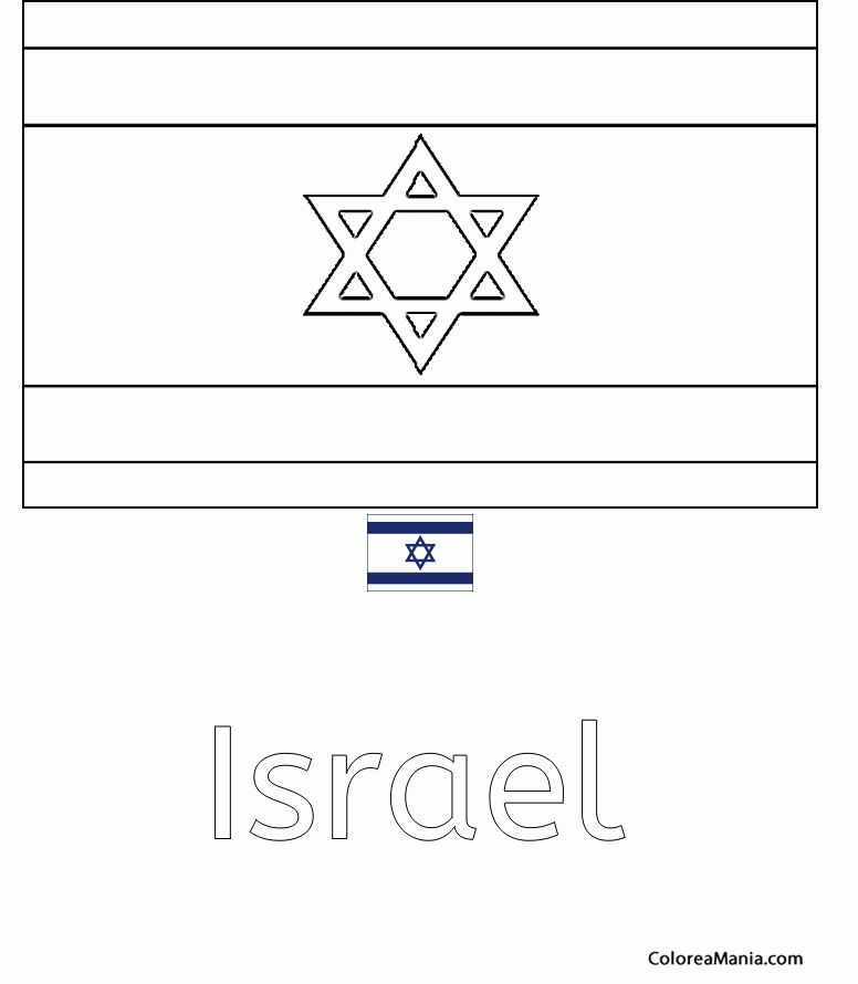 Colorear Estado de Israel 2