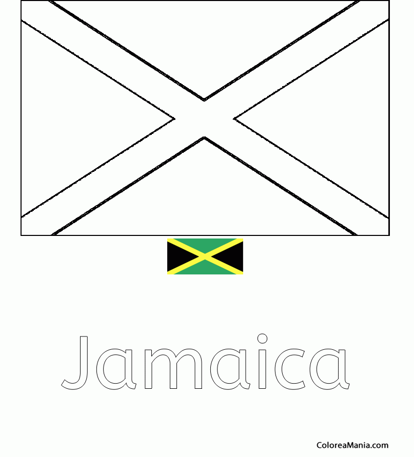 Colorear Jamaica. Jamaque