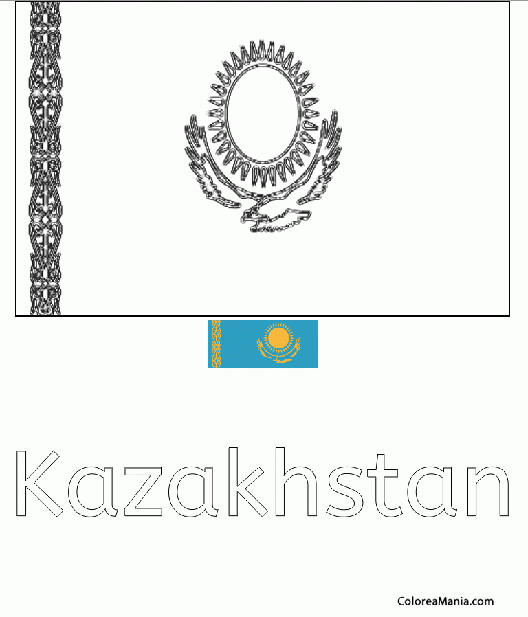 Colorear Kazakhstan. Kazakstan