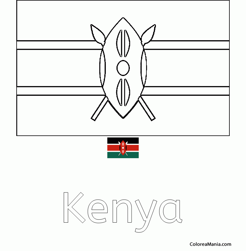 Colorear Repblica de Kenia