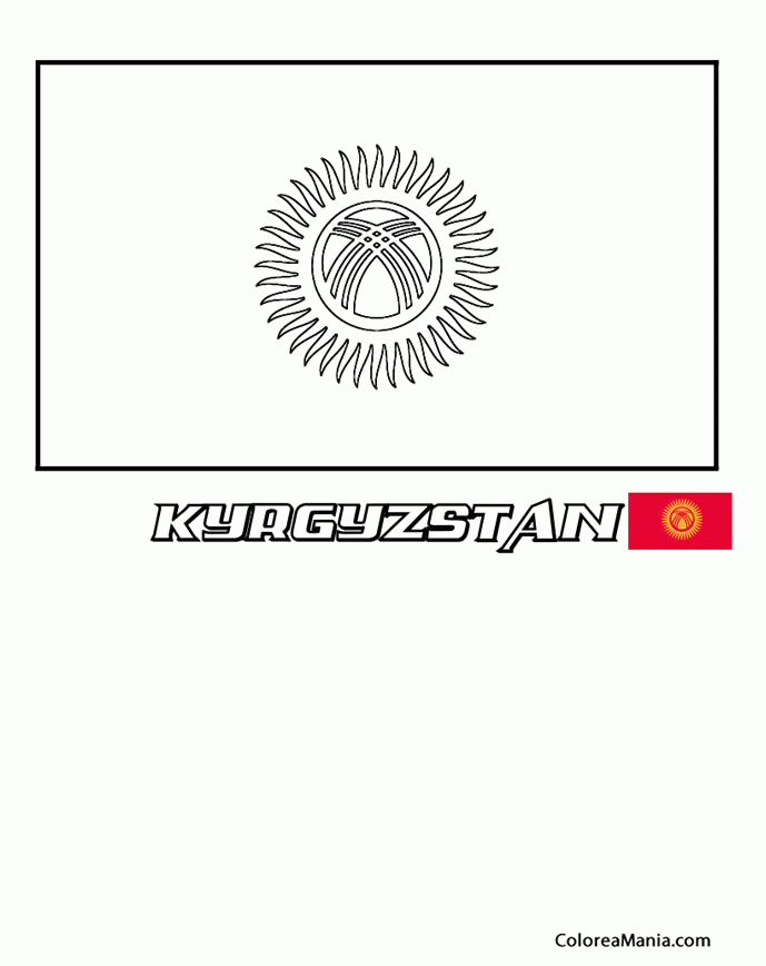 Colorear Kyrgyzstan. Kirghizistan
