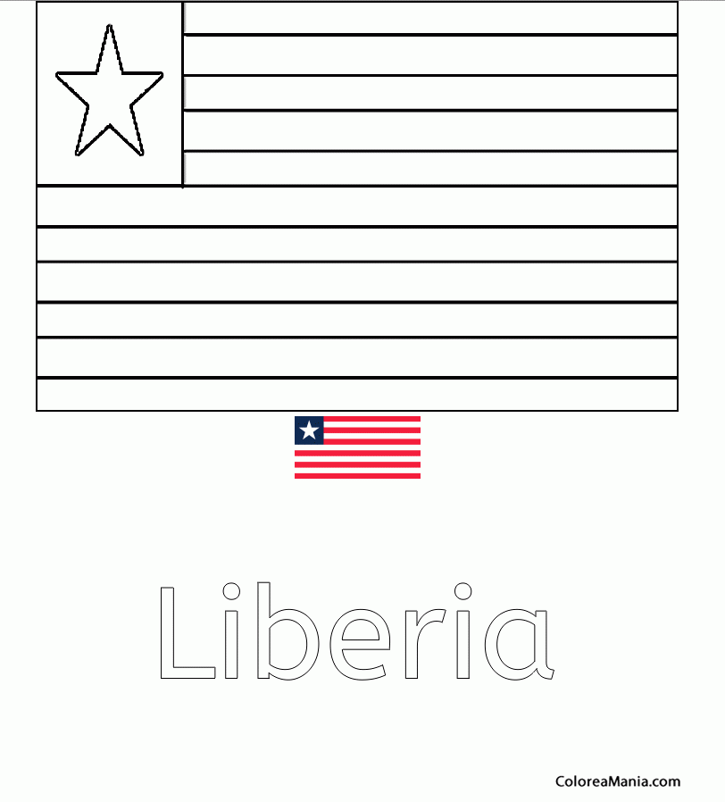 Colorear Liberia. Libria