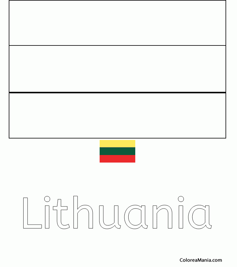 Colorear Lituania. Lithuania. Lituanie